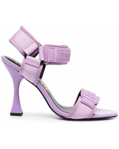 Versace Logo Patch Touch-strap Sandals - Pink