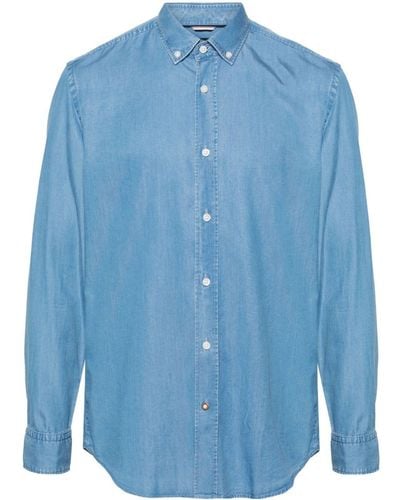 BOSS Buttoned Chambray Shirt - Blue