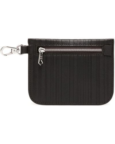 Paul Smith Striped Leather Coin Purse - Black