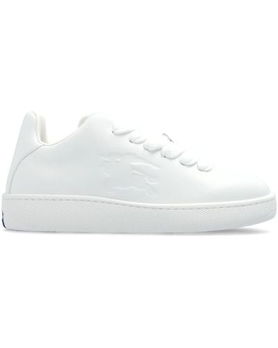 Burberry Lace Up Round Toe Trainers - White