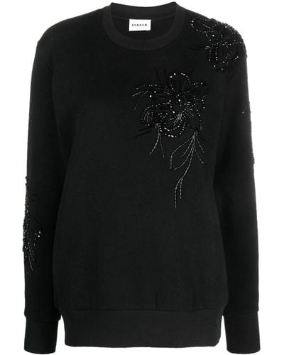 P.A.R.O.S.H. Bead-embellished Cotton Sweatshirt - Black