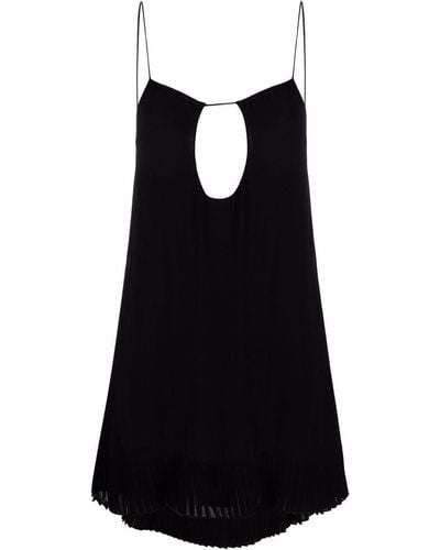 Saint Laurent Slip dress con detalle de aberturas - Negro