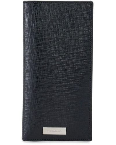 Ferragamo Bi-fold Textured Leather Wallet - Black