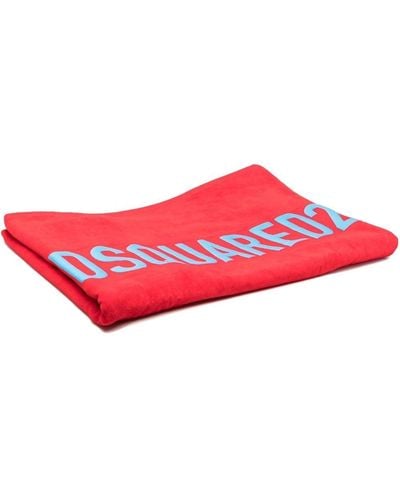 DSquared² Asciugamano con stampa - Rosso