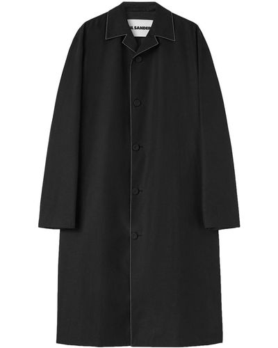 Jil Sander Buttoned-up Midi-coat - Black