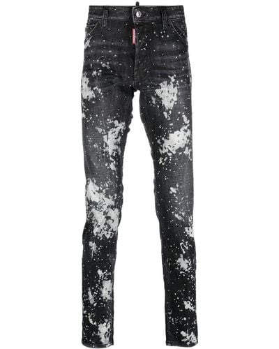DSquared² Jeans mit Farbklecksen - Schwarz