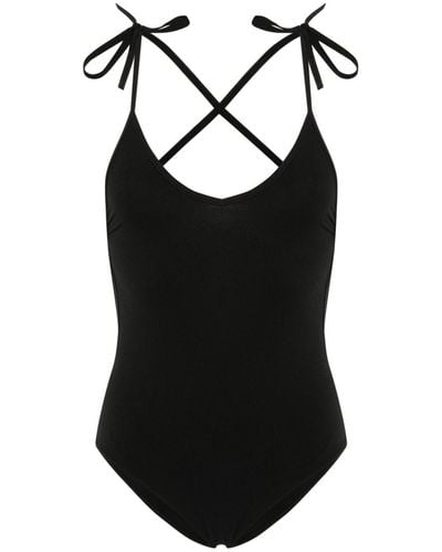 Isabel Marant Swan Criss-cross Straps Swimsuit - Black