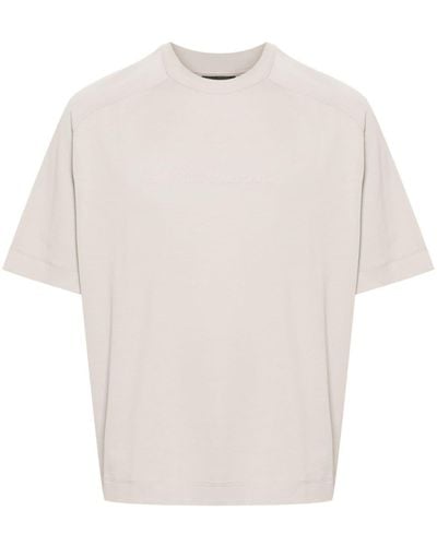 Emporio Armani Logo-embossed Cotton T-shirt - White