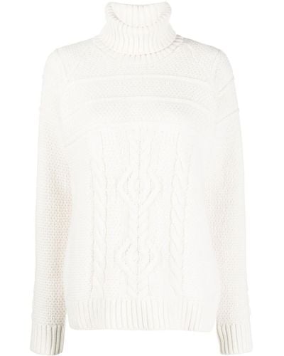 Eleventy Roll-neck Wool Sweater - White