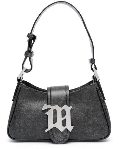 MISBHV Small Logo-plaque Leather Shoulder Bag - Black