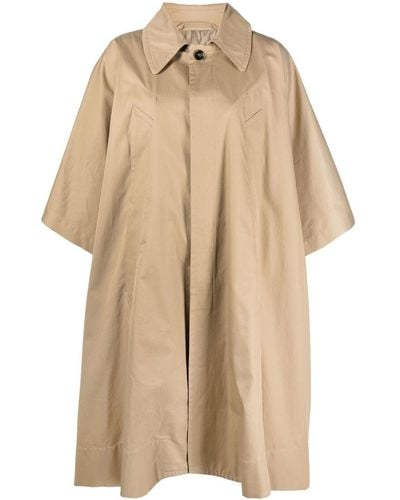 MM6 by Maison Martin Margiela Coat With Oversized Collar - Natural