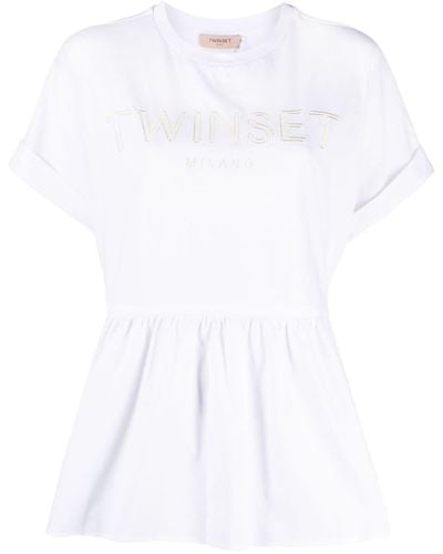 Twin Set ラッフル Tシャツ - ホワイト