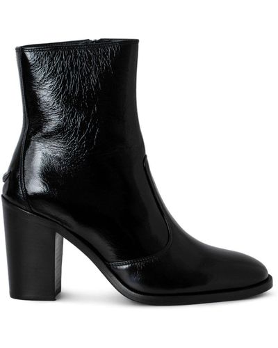 Zadig & Voltaire Preiser 85mm Leather Ankle Boots - Black