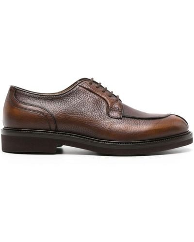 SCAROSSO Mario Leather Derby Shoes - Brown