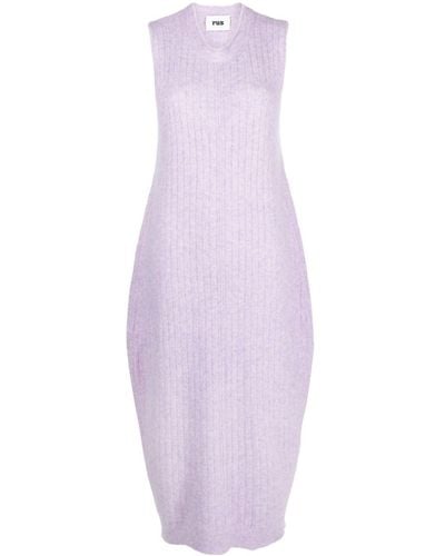 Rus Ginga Sleeveless Ribbed Dress - Purple
