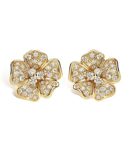 Leo Pizzo 18kt Yellow Gold Flora Diamond Earrings - Metallic