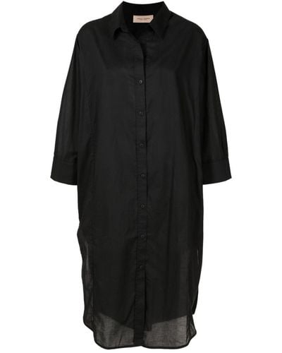 Adriana Degreas Long-sleeve Cotton Shirt Dress - Black