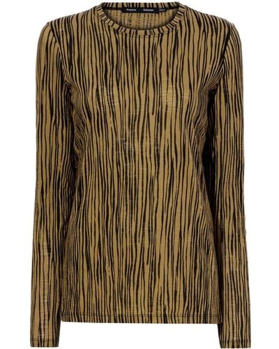 Proenza Schouler Zebra-print Jersey Sweatshirt - Green