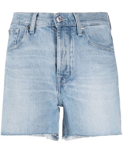 7 For All Mankind Short à bords francs - Bleu