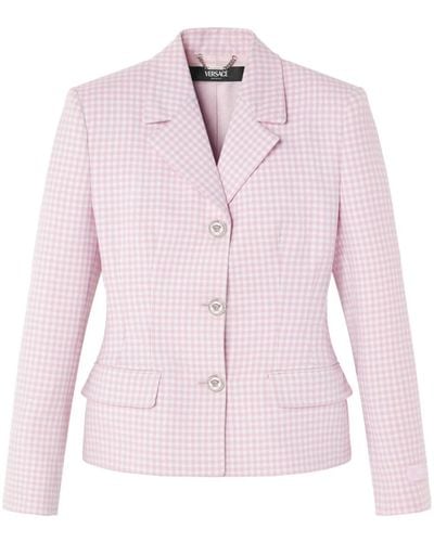 Versace Contrasto Wool Blazer - Pink