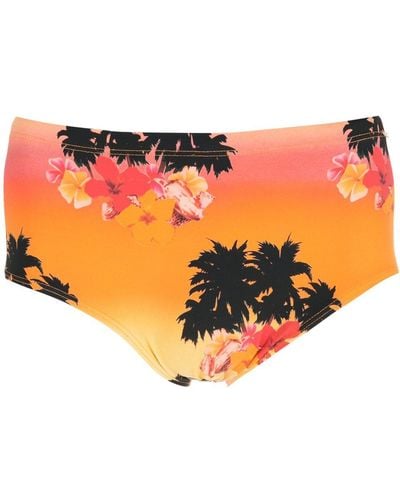 Amir Slama Print Ilha De Hibiscus Swimming Trunks - Orange