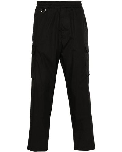 Low Brand Tapered Cropped Trousers - Black