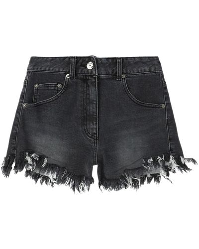 SJYP Ausgefranste Jeans-Shorts - Grau