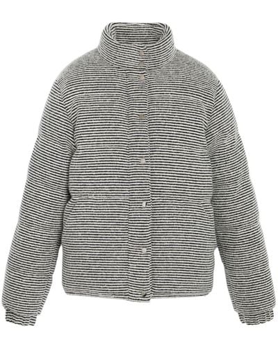 Barrie Striped Cashmere-blend Puffer Jacket - Gray