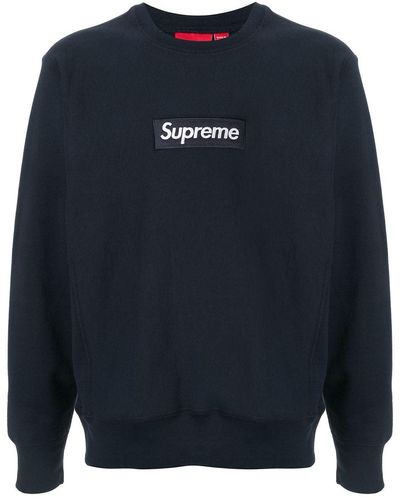 Supreme Sweatshirt mit Logo - Blau