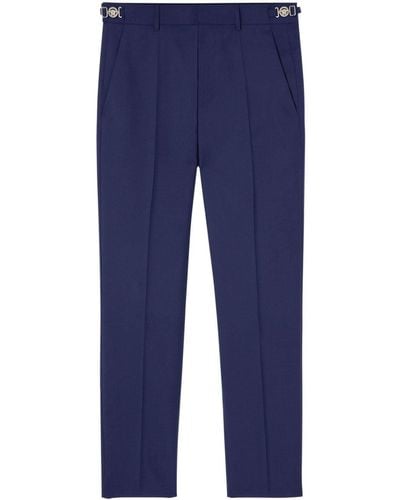 Versace Pantalones ajustados con pinzas - Azul