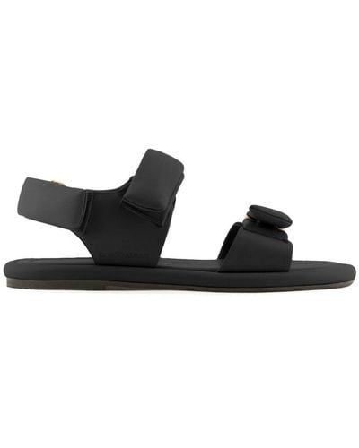 Giorgio Armani Touch-strap Leather Sandals - Black