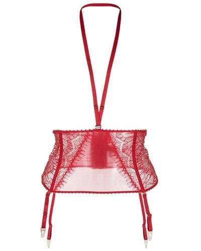 Maison Close Porte-jarretelles Accrochet Cœur - Rouge