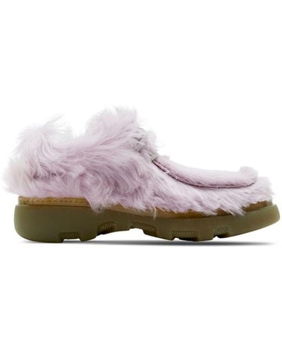 Burberry Creeper Shearling Derby Shoes - Pink