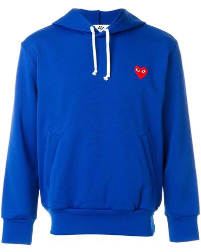 COMME DES GARÇONS PLAY Heart Logo Trekkoord Hoodie - Blauw