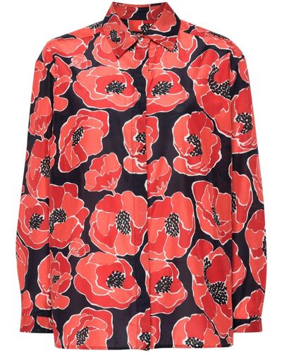 A.P.C. Camisa con estampado floral - Rojo