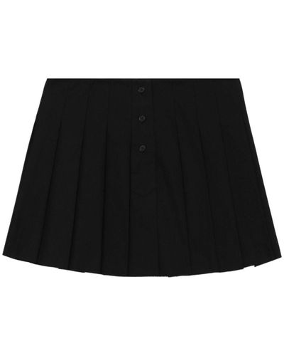 we11done Logo-embroidered Cotton Skirt - Black