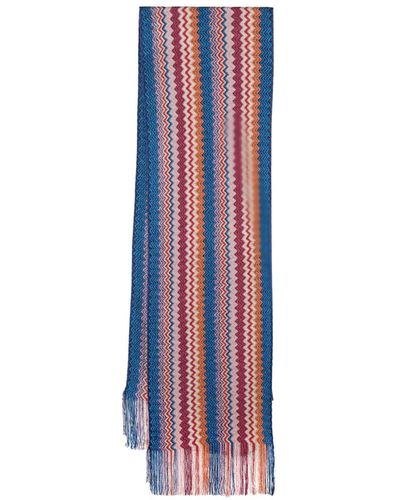 Missoni ジグザグパターン スカーフ - ブルー
