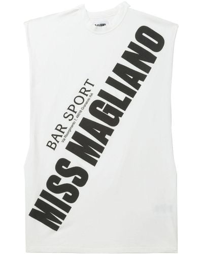 Magliano Slogan-print Cotton Tank Top - White