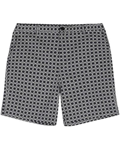 Paul Smith Geometric-embroidered Shorts - Gray