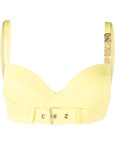 Moschino Haut de bikini à plaque logo - Jaune