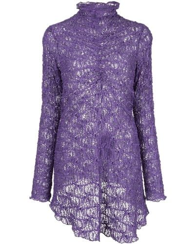 Sies Marjan Embroidered Ruched Top - Purple