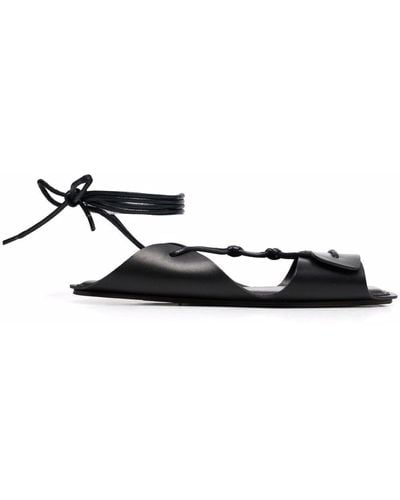 Lemaire Tie-fastening Open-toe Sandals - Black