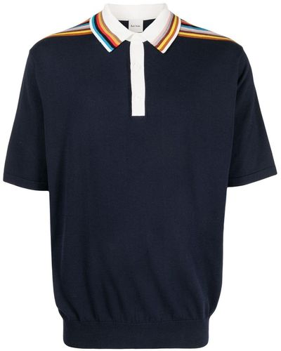 Paul Smith Poloshirt mit Streifendetail - Blau