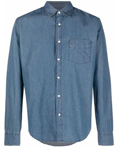 Aspesi Pocket Button-up Denim Shirt - Blue