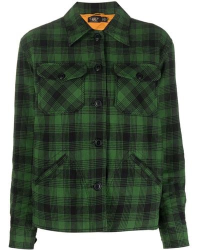 RRL Check-pattern Shirt Jacket - Green