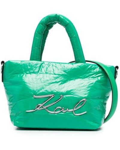 Karl Lagerfeld K/signature Logo-plaque Tote Bag - Green