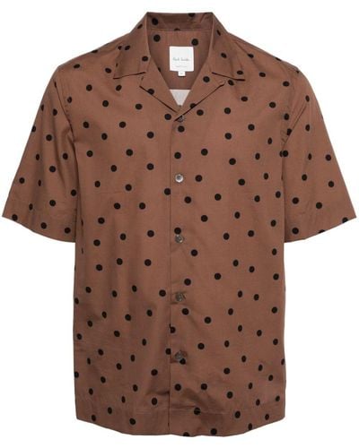 Paul Smith Overhemd Met Stippen - Bruin