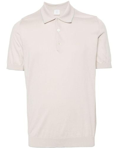 Eleventy Fine-ribbed Polo Shirt - White