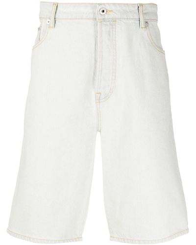KENZO Short en jean à logo brodé - Blanc