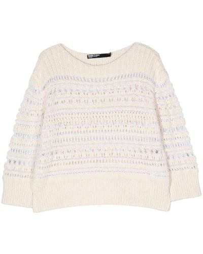 Bimba Y Lola Open-knit Sweater - Natural